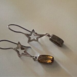 Silver Star Dangle Earrings